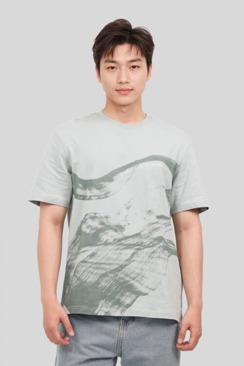 Áo thun nam họa tiết nghệ thuật Tram Waves